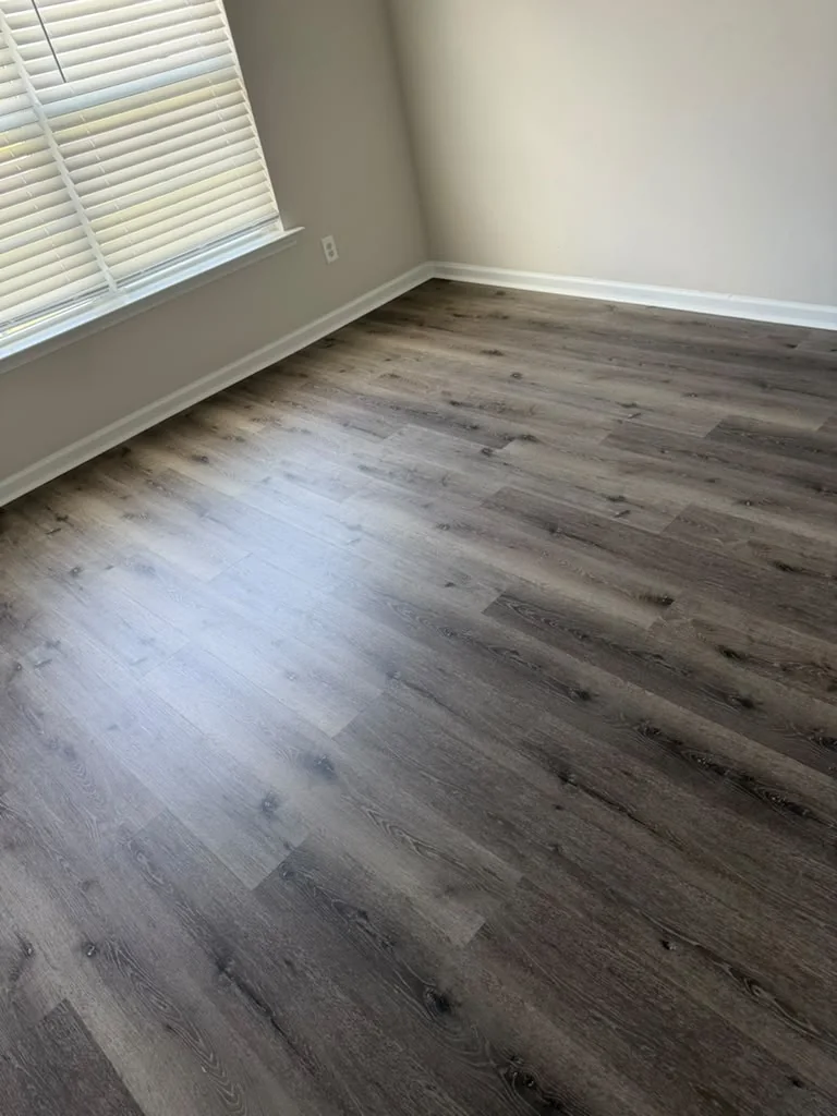 Dark vinyl flooring detail